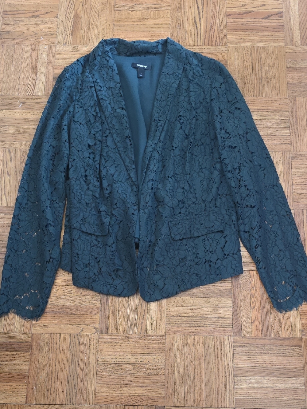 Lace Blazer In Emerald Green